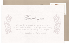 'Romantic Letterpress' Wedding Thank You Note