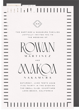 'Diecut Dashes' Wedding Invitation