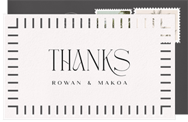 'Diecut Dashes' Wedding Thank You Note