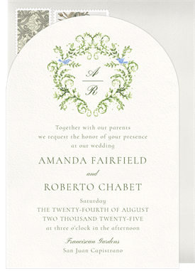 'Handpainted Crest' Wedding Invitation