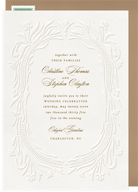 'Filigree Letterpress' Wedding Invitation