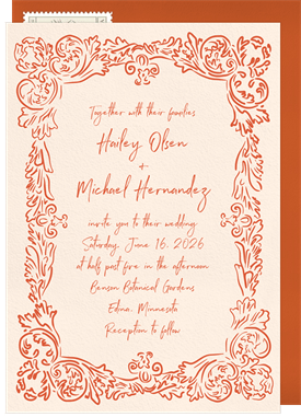 'Ornate Handdrawn Frame' Wedding Invitation