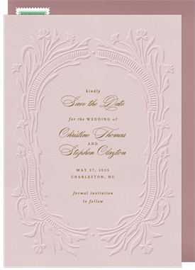 'Filigree Letterpress' Wedding Save the Date
