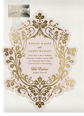 'Ornate Die Cut' Wedding Invitation