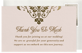 'Ornate Die Cut' Wedding Thank You Note