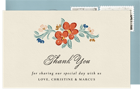 'Baroque Floral Frame' Wedding Thank You Note