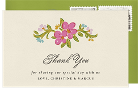 'Baroque Floral Frame' Wedding Thank You Note