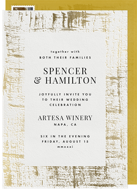 'Brushed Letterpress' Wedding Invitation