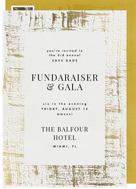 'Brushed Letterpress' Gala Invitation