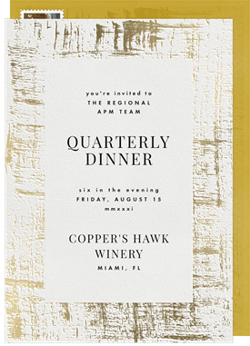 'Brushed Letterpress' Dinner Invitation