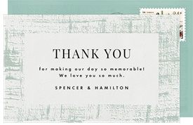 'Brushed Letterpress' Wedding Thank You Note