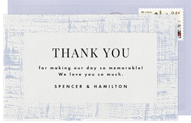 'Brushed Letterpress' Wedding Thank You Note