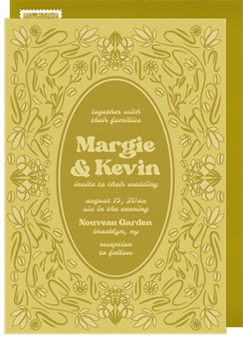 'Floral Art Nouveau' Wedding Invitation