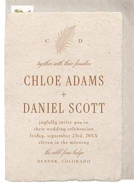 'Delicate Pressed Fern' Wedding Invitation