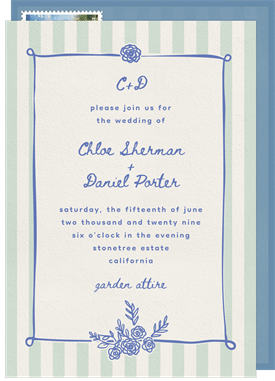 'Garden Stripes' Wedding Invitation