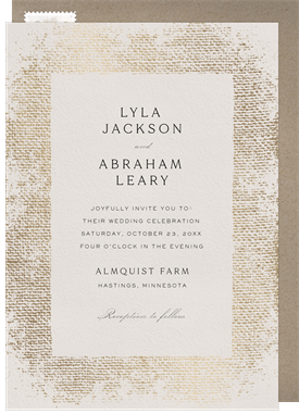 'Foiled Burlap' Wedding Invitation