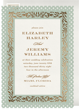 'Gilded Trellis' Wedding Invitation