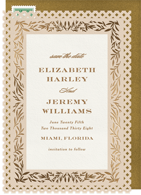 'Gilded Trellis' Wedding Save the Date