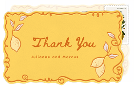 'Citrus Grove' Wedding Thank You Note