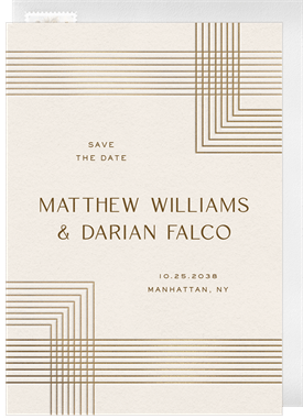 'Contemporary Foil Details' Wedding Save the Date