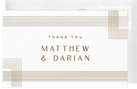 'Contemporary Foil Details' Wedding Thank You Note