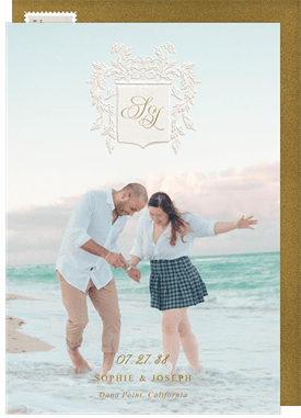 'Antique Acanthus Shield' Wedding Save the Date