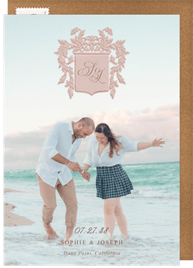 'Antique Acanthus Shield' Wedding Save the Date