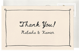 'Whimsical Ink Doodles' Wedding Thank You Note