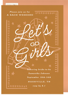 'Country Charm' Bachelorette Party Invitation