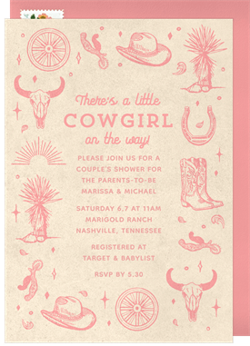 'Cowgirl on the Way' Baby Shower Invitation