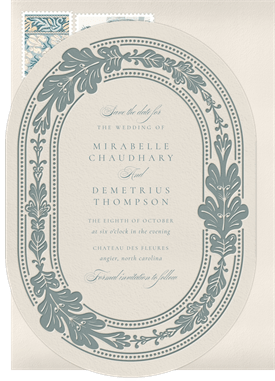 'Elegant Oval Frame' Wedding Save the Date