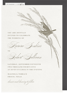 'Romantic Birds' Wedding Invitation