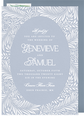 'Embossed Botanicals' Wedding Invitation