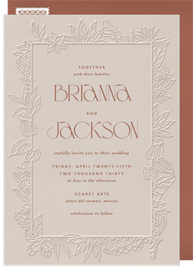 'Embossed Tropics' Wedding Invitation