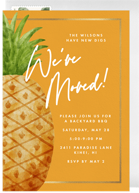 'Summer Pineapple' Housewarming Party Invitation