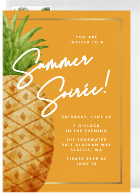 'Summer Pineapple' Entertaining Invitation