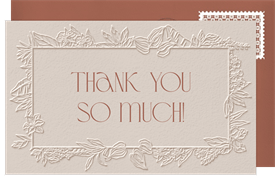 'Embossed Tropics' Wedding Thank You Note