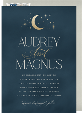 'Moon and Stars' Wedding Invitation