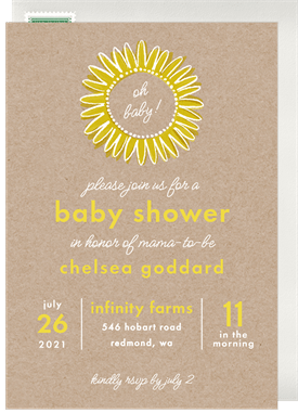 'Crafty Sunflower' Baby Shower Invitation