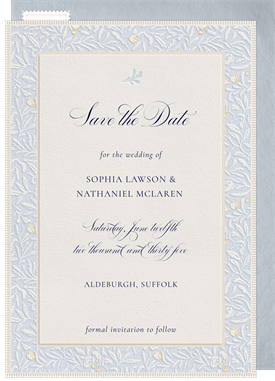 'Delicate Letterpress Leaves' Wedding Save the Date