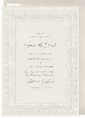 'Ornamental Letterpress' Wedding Save the Date