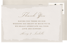 'Rustic Edges' Wedding Thank You Note