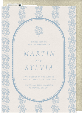 'Delicate Rose Motif' Wedding Invitation