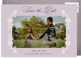 'Handdrawn Florals' Wedding Save the Date