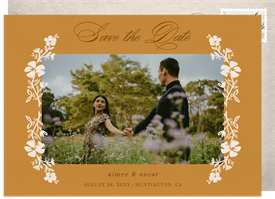 'Handdrawn Florals' Wedding Save the Date
