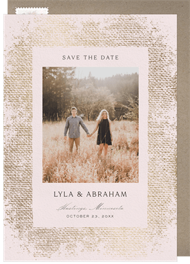 'Foiled Burlap' Wedding Save the Date