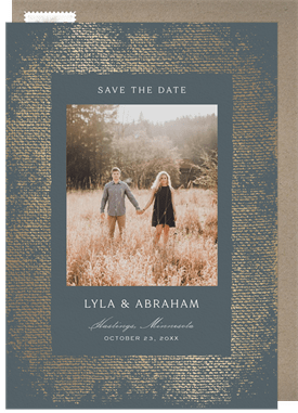 'Foiled Burlap' Wedding Save the Date