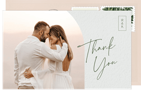 'Arched' Wedding Thank You Note