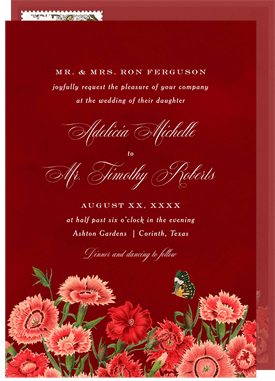 'Romantic Vintage Bouquet' Wedding Invitation