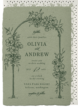 'Handdrawn Floral Arch' Wedding Invitation